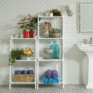 60" Bookcase with 4 Shelves in White