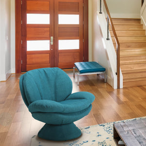 Ultimate Cocoon Aqua Blue Swivel Arm Chair