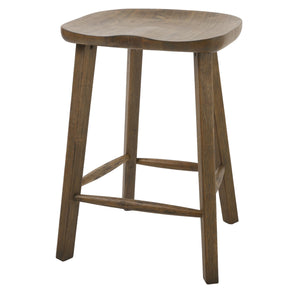 Counter Height Tractor Style  Wood base Counter Stool in Vintage Smoke Finished