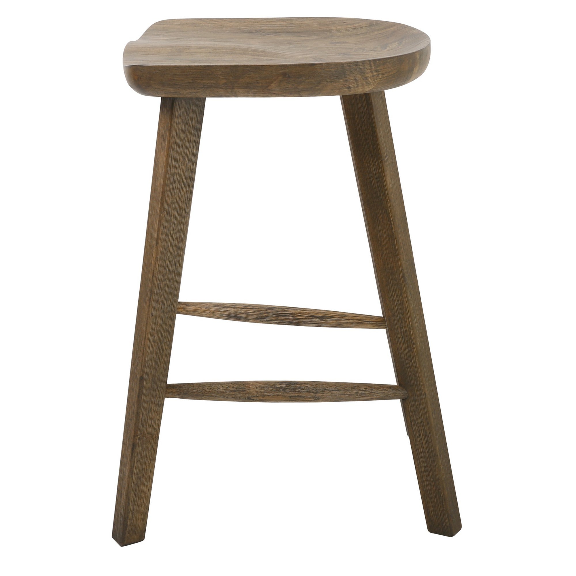 Counter Height Tractor Style  Wood base Counter Stool in Vintage Smoke Finished
