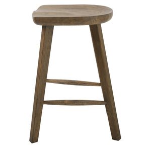 Counter Height Tractor Style  Wood base Counter Stool in Vintage Smoke Finished