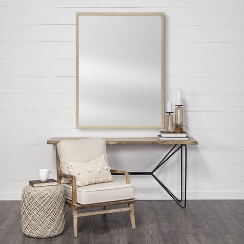 Rectangle Natural Accent Mirror with Matte Finish Frame