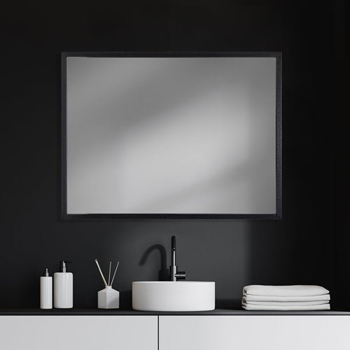 Rectangle Espresso Accent Mirror with Lakeside Design