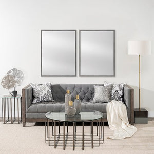 Rectangle Grey Accent Mirror with Driftwood Quality Frame