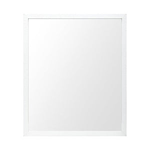 Rectangle White Accent Mirror with Crisp White Finish Frame