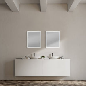 Rectangle White Accent Mirror with Crisp White Finish Frame