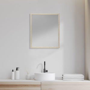 Rectangle Natural Accent Mirror with Matte Finish Frame