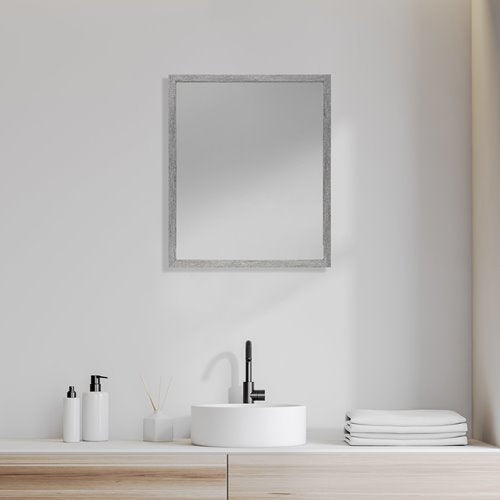 Rectangle Grey Accent Mirror with Driftwood Quality Frame