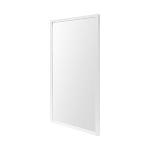 Rectangle White Accent Mirror with Crisp White Finish Frame