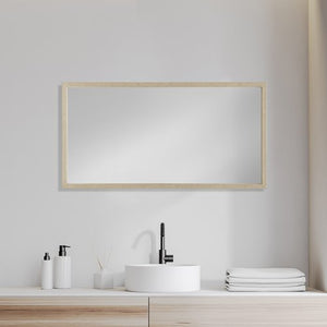 Rectangle Natural Accent Mirror with Matte Finish Frame