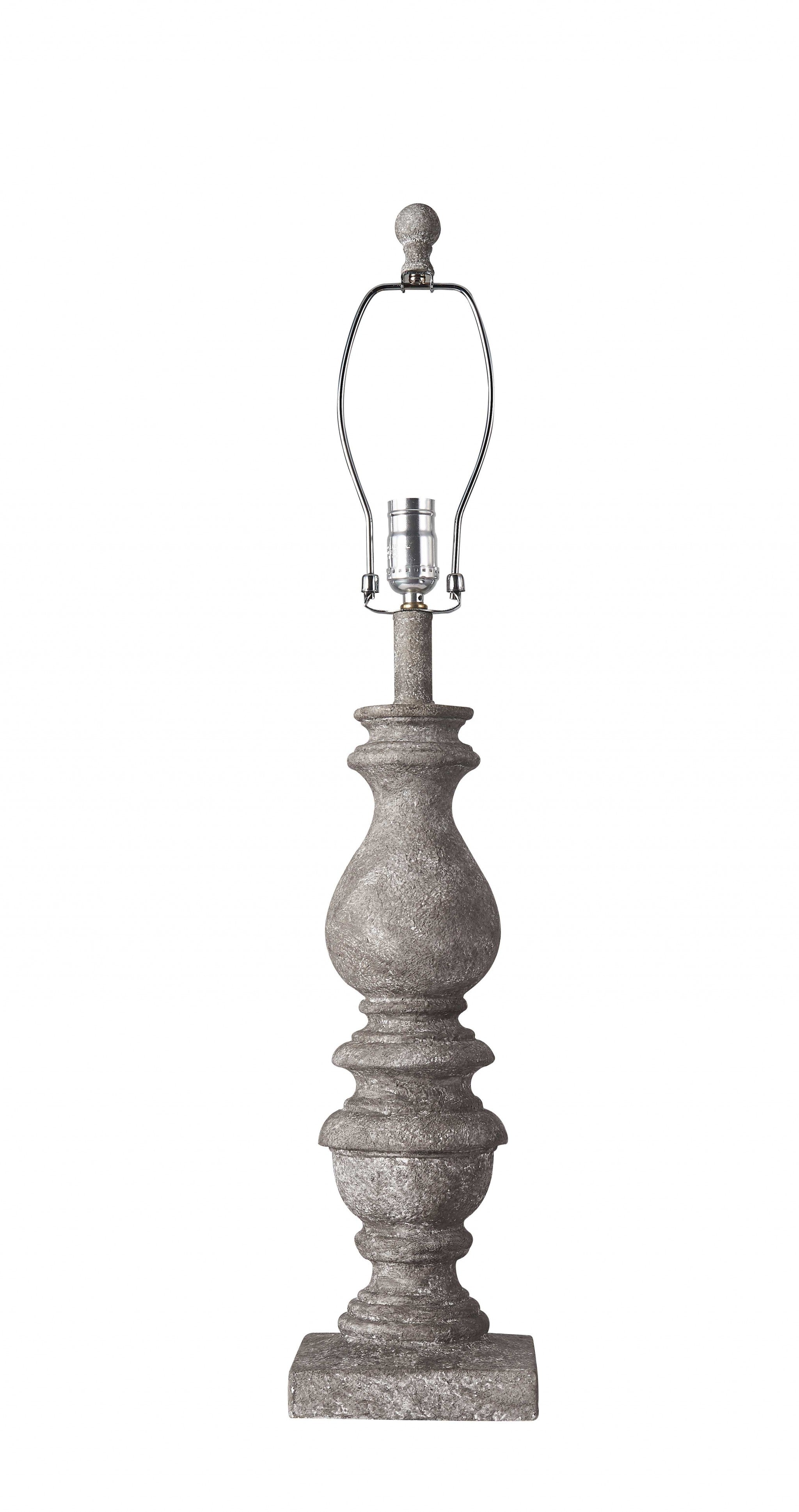 Distressed Look Grey Traditional Bishop Shape Table Lamp