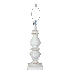 Distressed Look White Traditional Bishop Shape Table Lamp