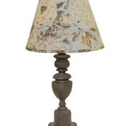 Distressed Brown Traditional Table Lamp with Dusty Rose Shade