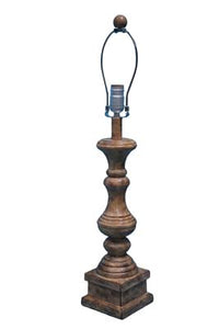 Distressed Brown White Table Lamp Base Only
