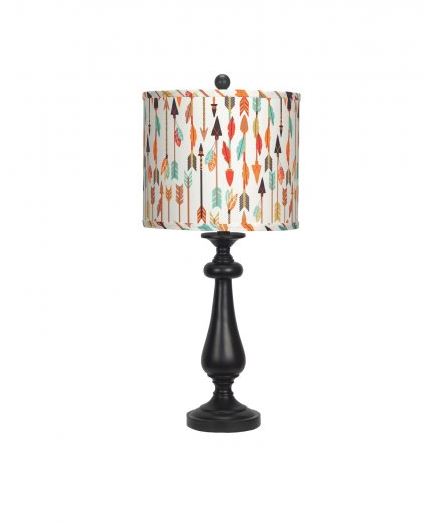 Black Candlestick Multi Color Tribal Arrows Shade table Lamp