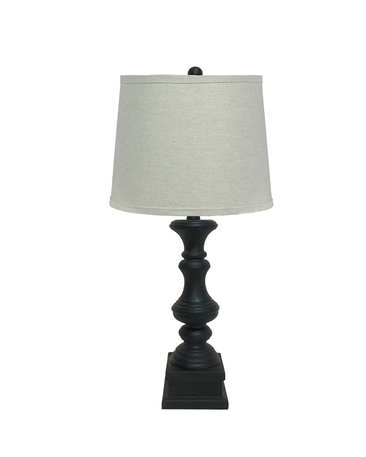 Black Table Lamp with Netral Fabric Shade