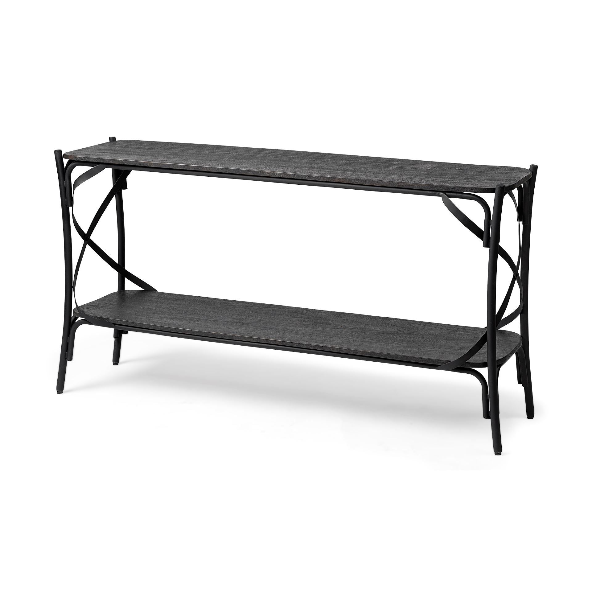 Rectangular Black Solid Mango Wood Finish Console Table