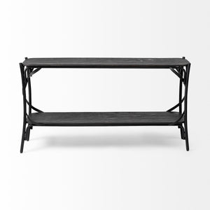 Rectangular Black Solid Mango Wood Finish Console Table