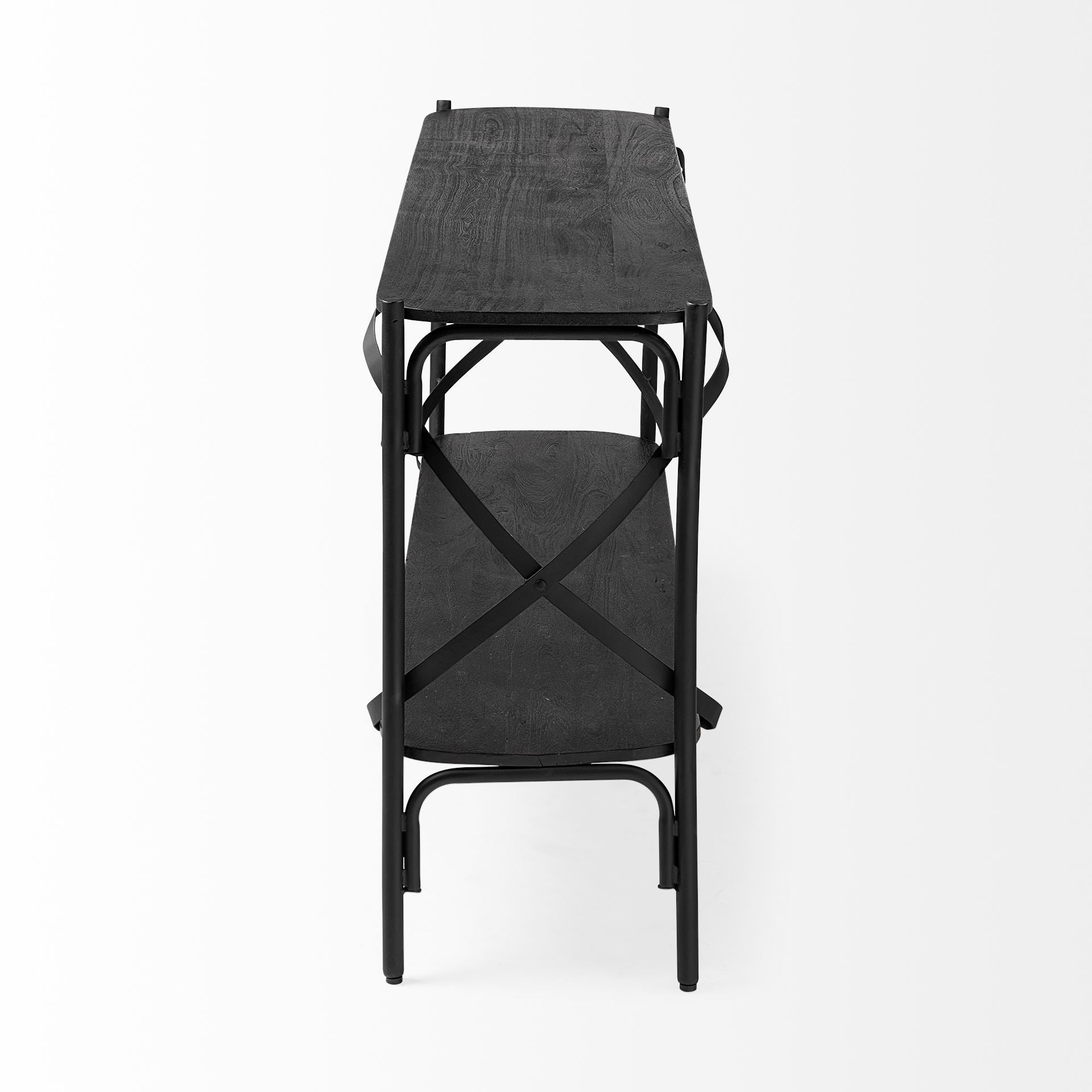 Rectangular Black Solid Mango Wood Finish Console Table