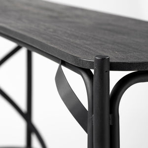 Rectangular Black Solid Mango Wood Finish Console Table