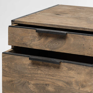 Medium Brown Walnut Finish TV Stand Media Console With 4 Drawers
