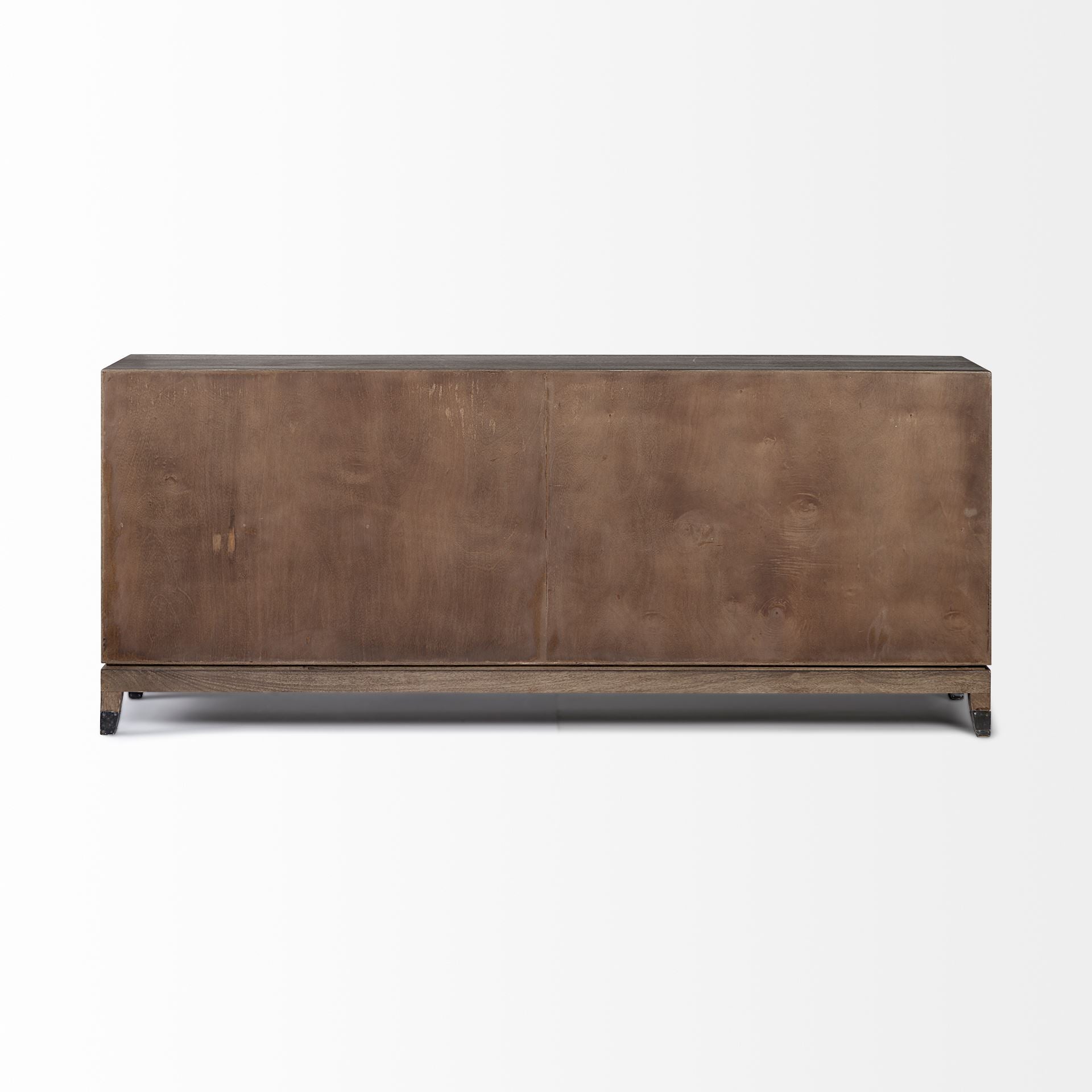 Medium Brown Solid Mango Wood Finish SideBoard With 4 Cabinet Doors