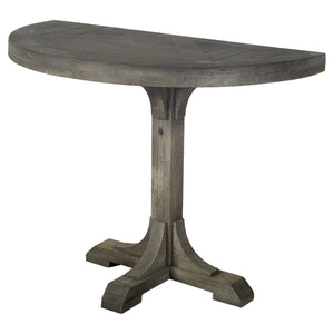 Half Moon Shaped Grey Solid Mango Wood Finish Console Table