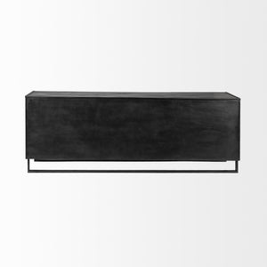 Brown Solid Mango Wood Finish Sideboard With 3 Drawers And 2 Cabinet Doors