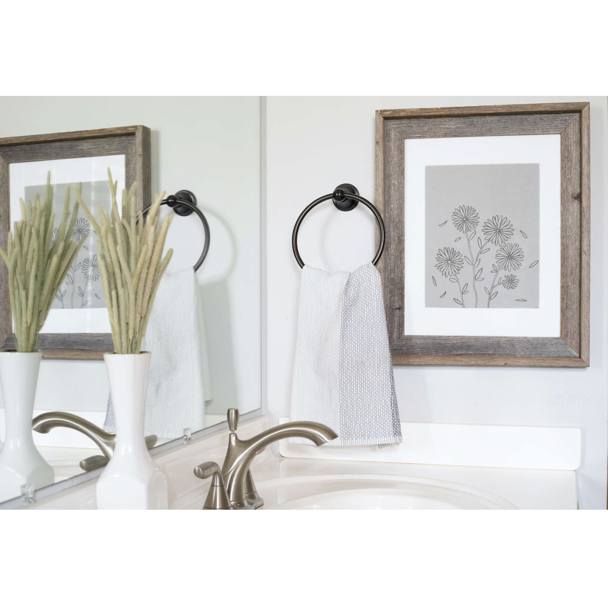 19"x23" Rustic White Picture Frame