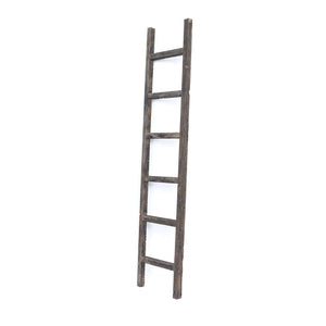5 Step Rustic Turquoise Wood Ladder Shelf