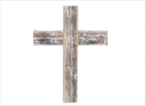 Rustic Weathered Grey Reclaimed Wood Cross Decoration