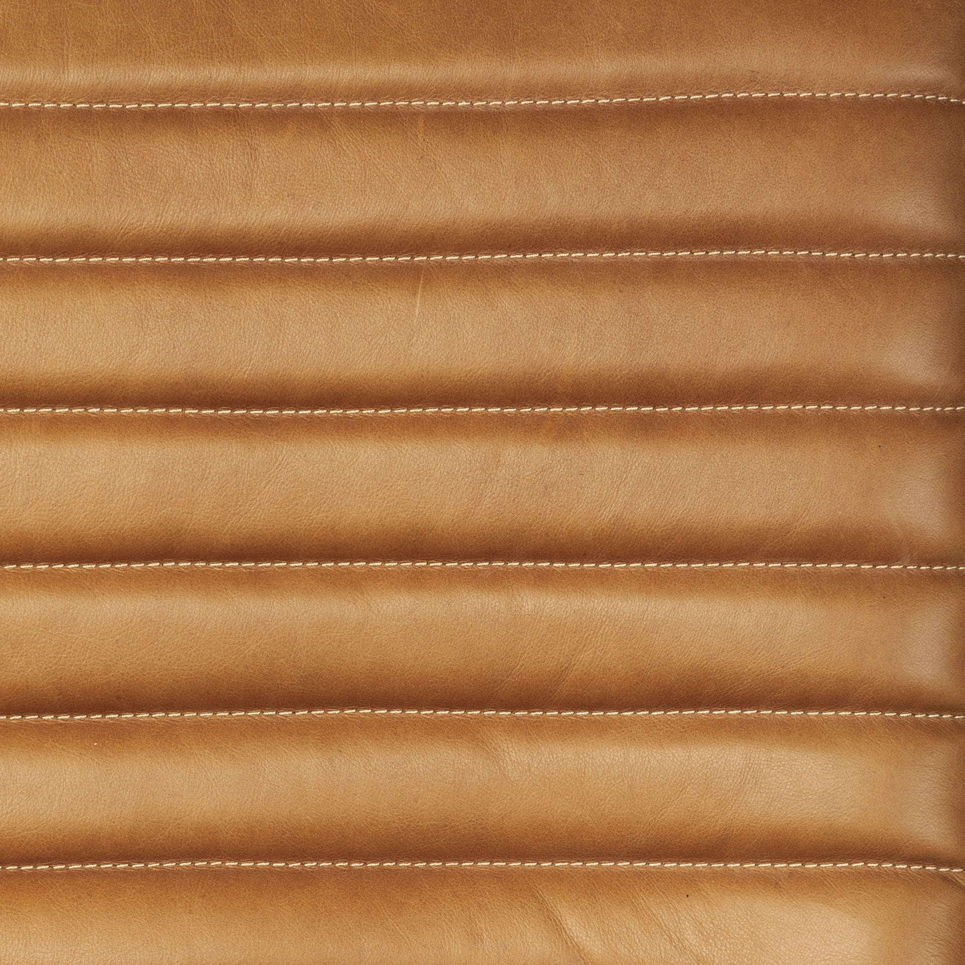 Tan Leather Wrap Accent Chair with Metal Frame