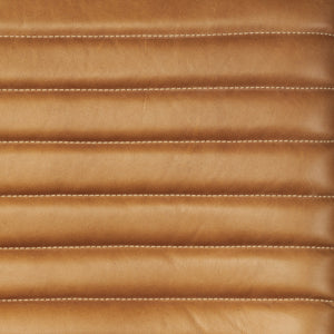 Tan Leather Wrap Accent Chair with Metal Frame