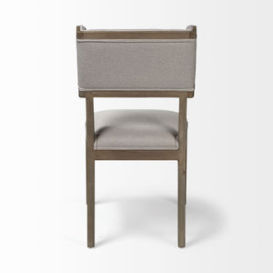 Grey Fabric Seat with Brown Wood Frame Dining Chair