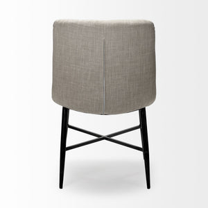 Cream Fabric Wrap with Black Metal Frame Dining Chair