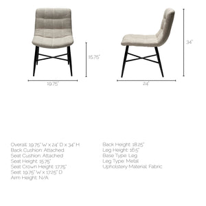 Cream Fabric Wrap with Black Metal Frame Dining Chair