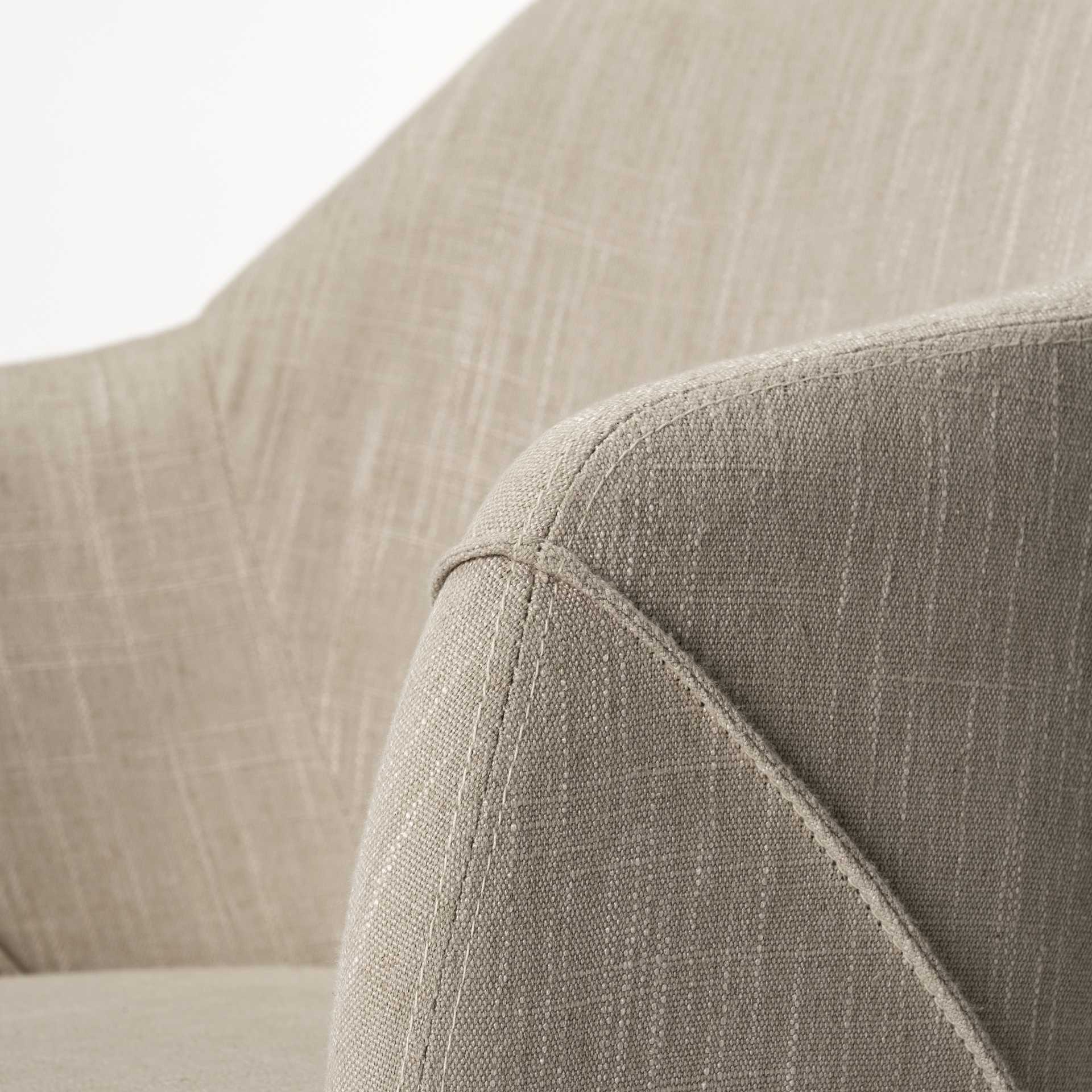 Cream Fabric Wrap with Brown Wooden Base Dining Chair