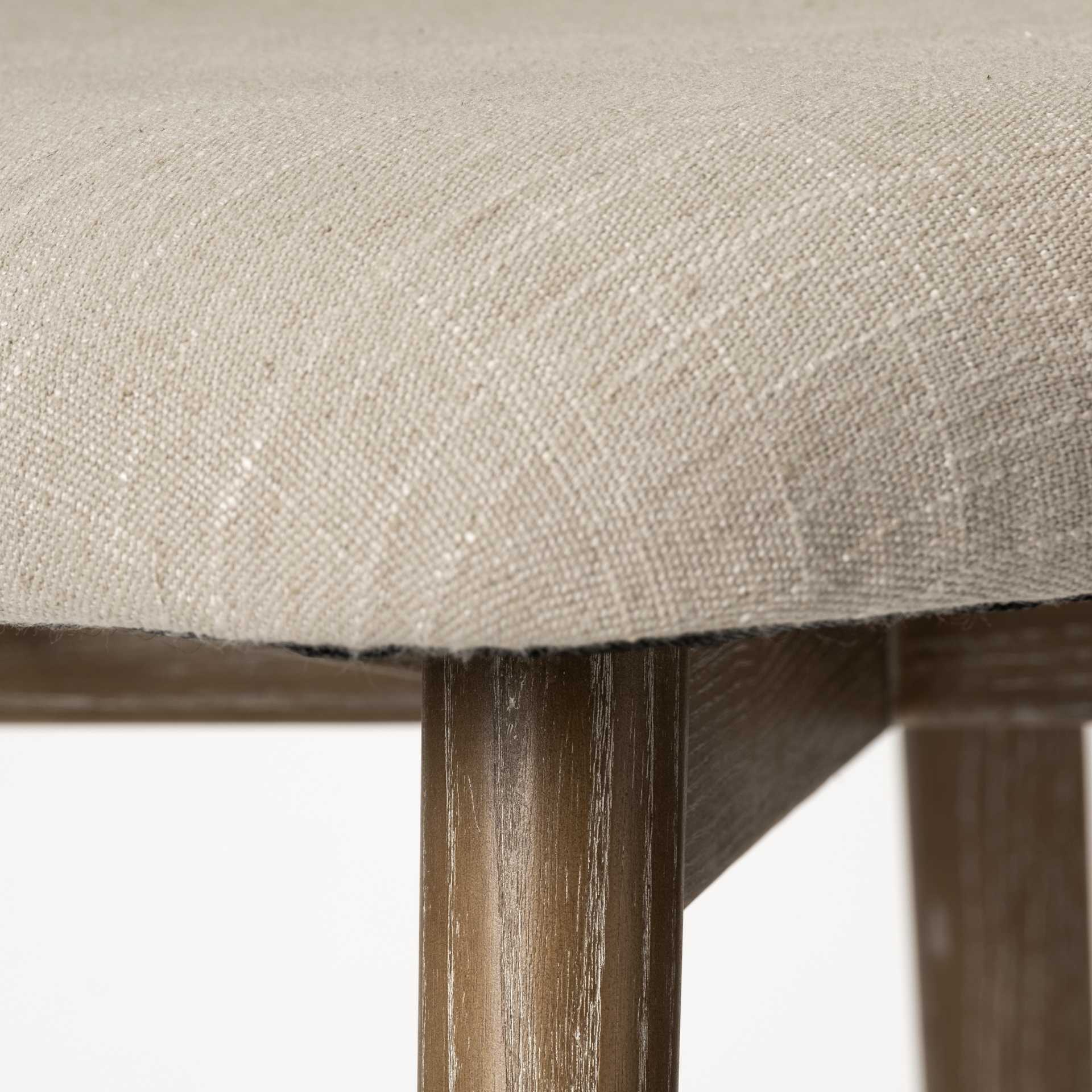 Cream Fabric Wrap with Brown Wooden Base Dining Chair