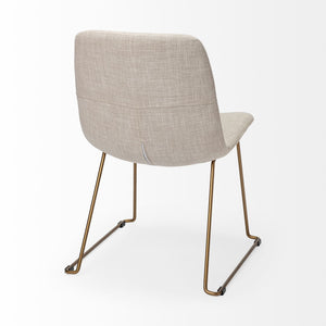 Cream Fabric Seat with Gold Metal Frame Dining Chair