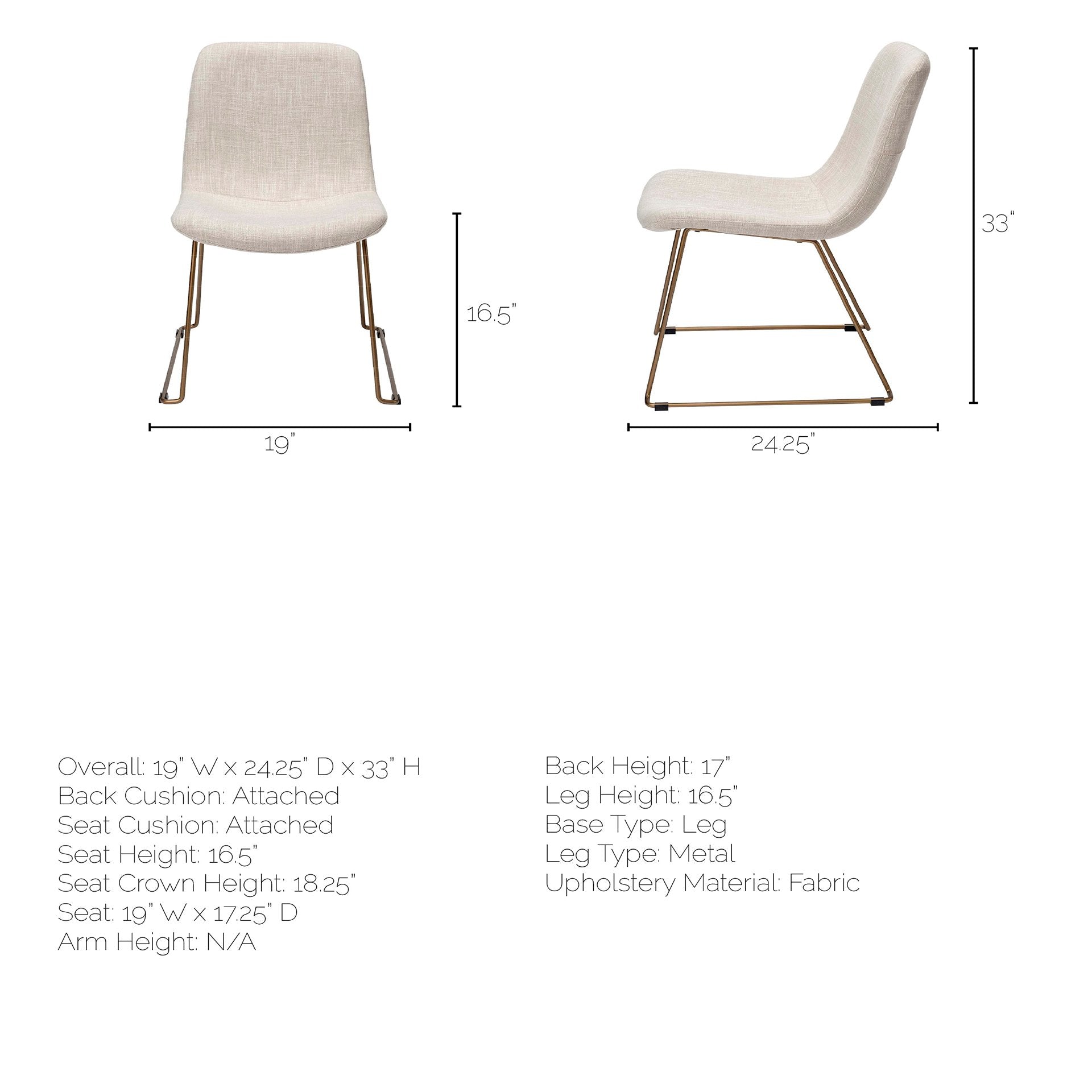 Cream Fabric Seat with Gold Metal Frame Dining Chair