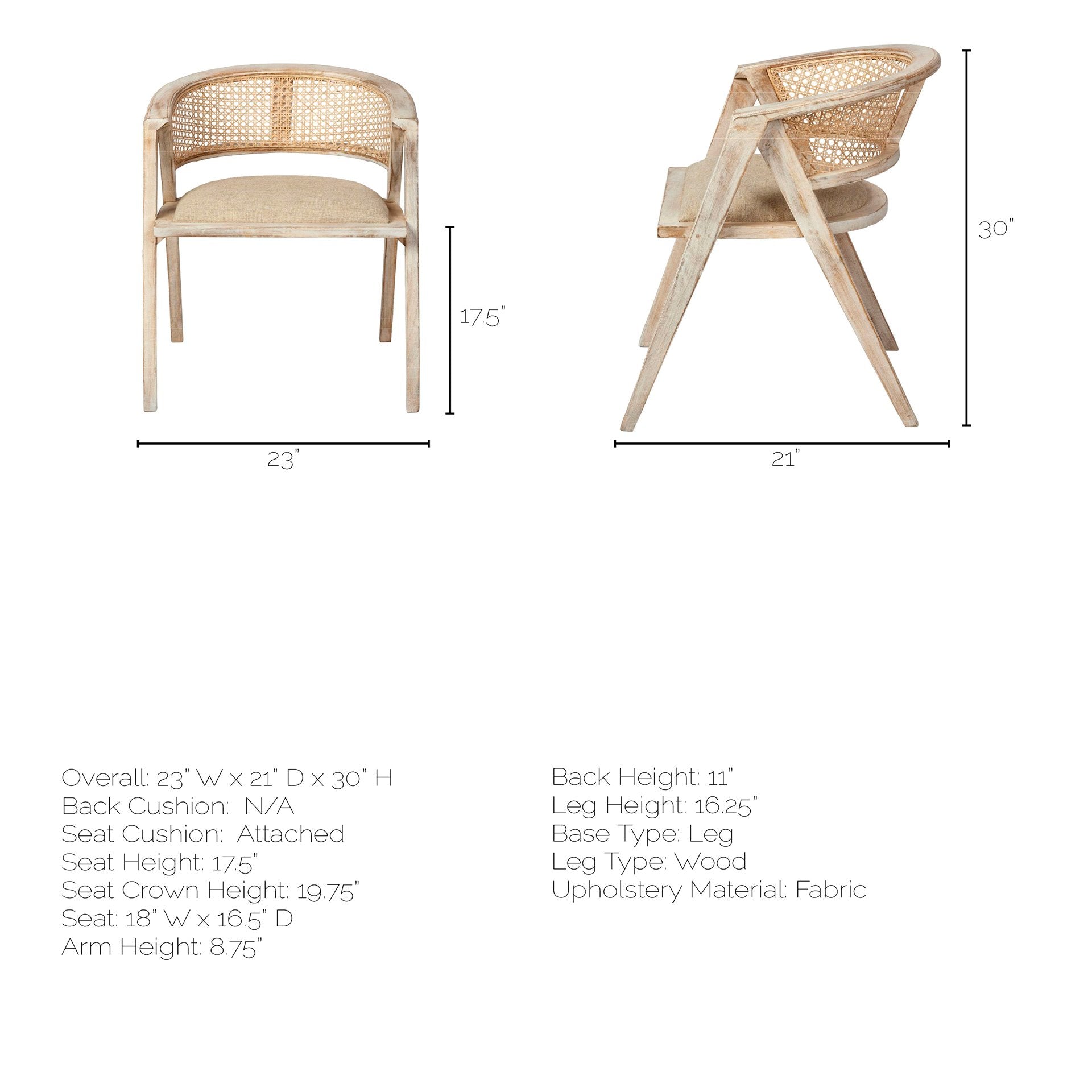 Natural Linen Seat with Blonde Wooden Frame Dining Chair