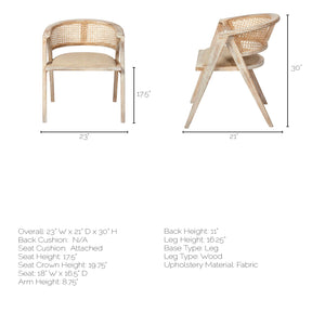 Natural Linen Seat with Blonde Wooden Frame Dining Chair