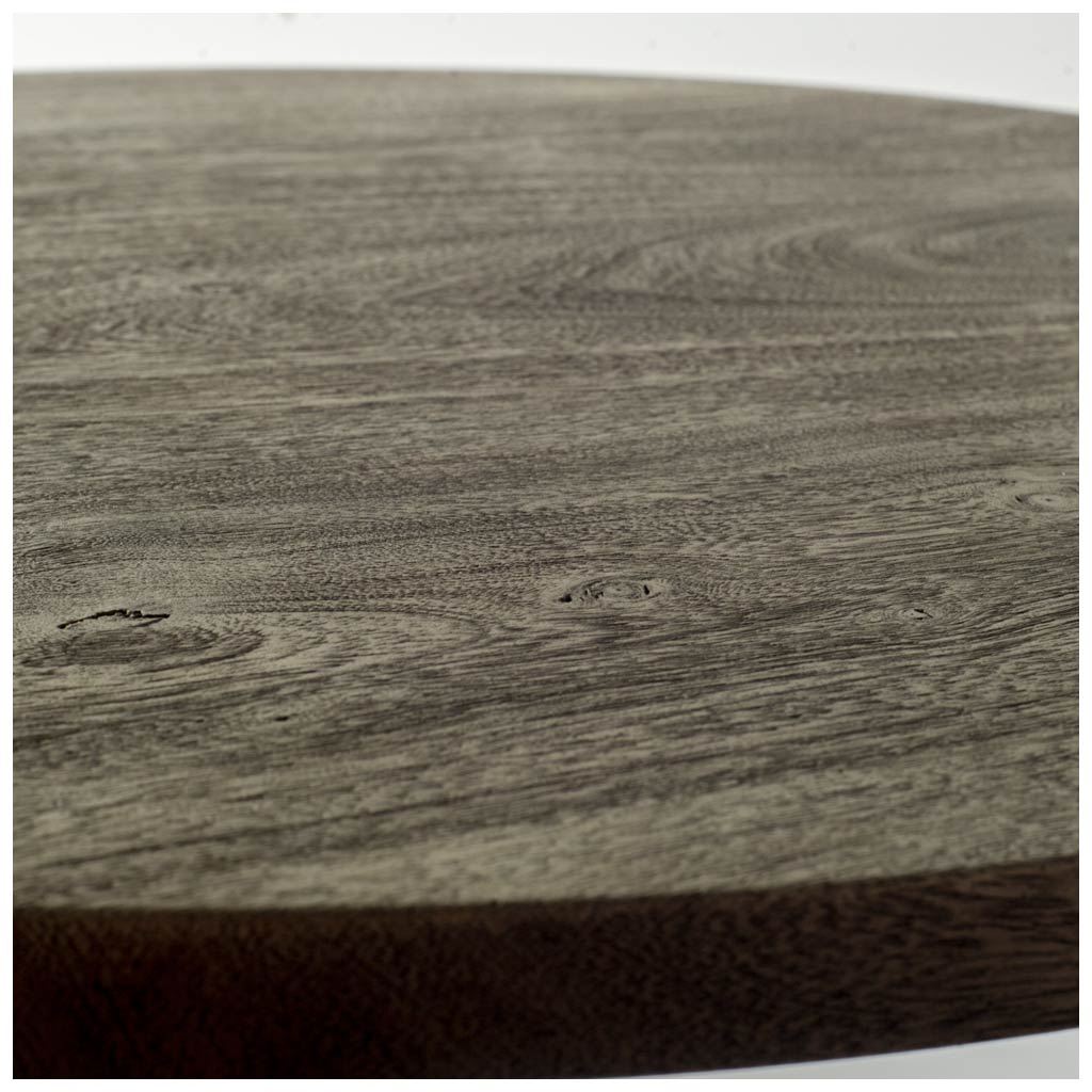 30" Grey Solid Wood Top with Black Metal Base Bistro Dining Table