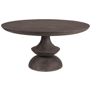 60" Round Charcoal Gray Solid Wood Table Top and Base Dining Table