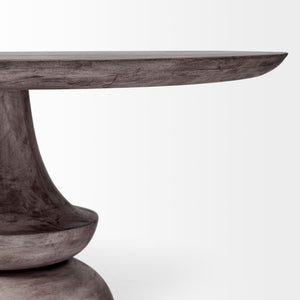 60" Round Charcoal Gray Solid Wood Table Top and Base Dining Table