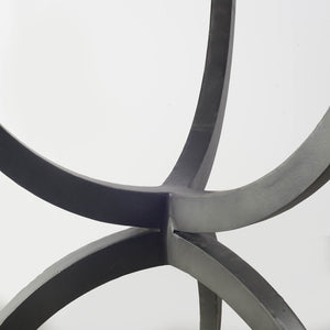 40" Round White Marble Top with Black Metal Base Dining Table