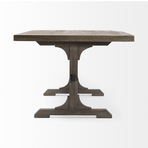 84x40 Grey Solid Wood Top and Base Dining Table