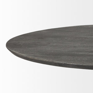 54" Brown Solid Wood Top with Brown Metal and Wood Base Dining Table
