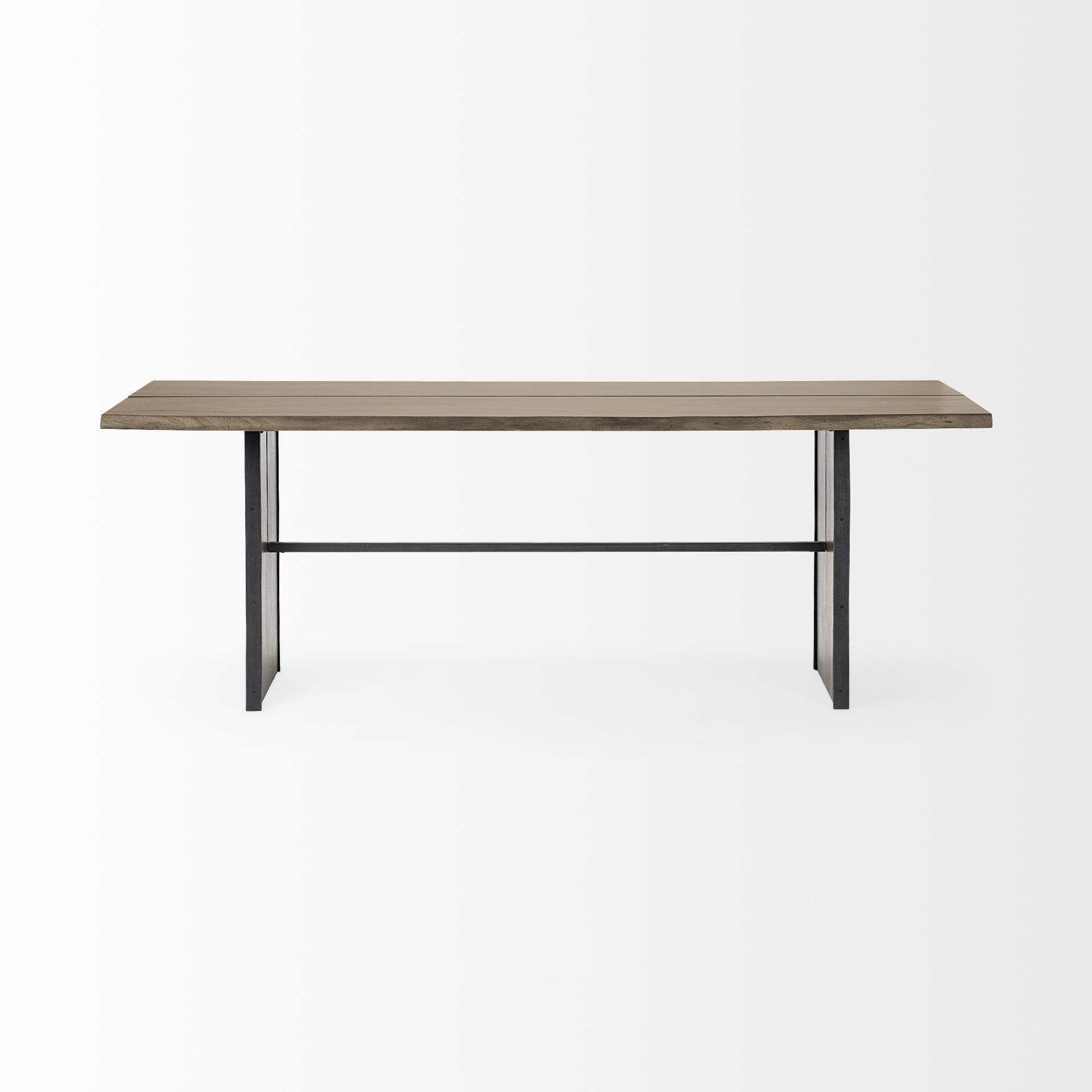 84x38 Brown Solid Wood Top and Base Dining Table