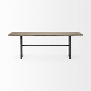 84x38 Brown Solid Wood Top and Base Dining Table